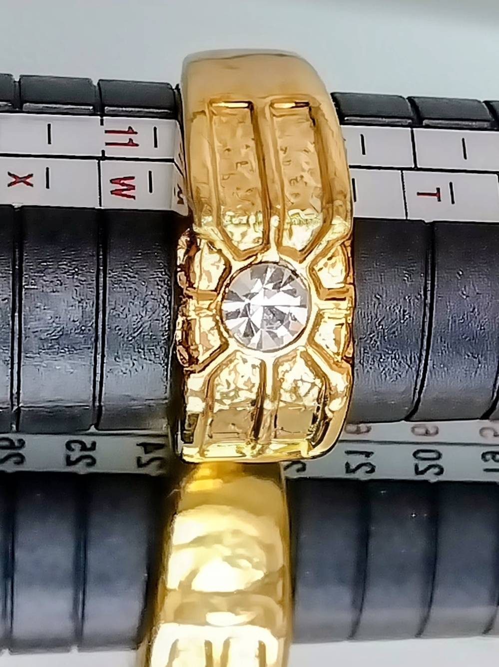Gold Crystal Accent Floral Band Ring - Women Jewelry